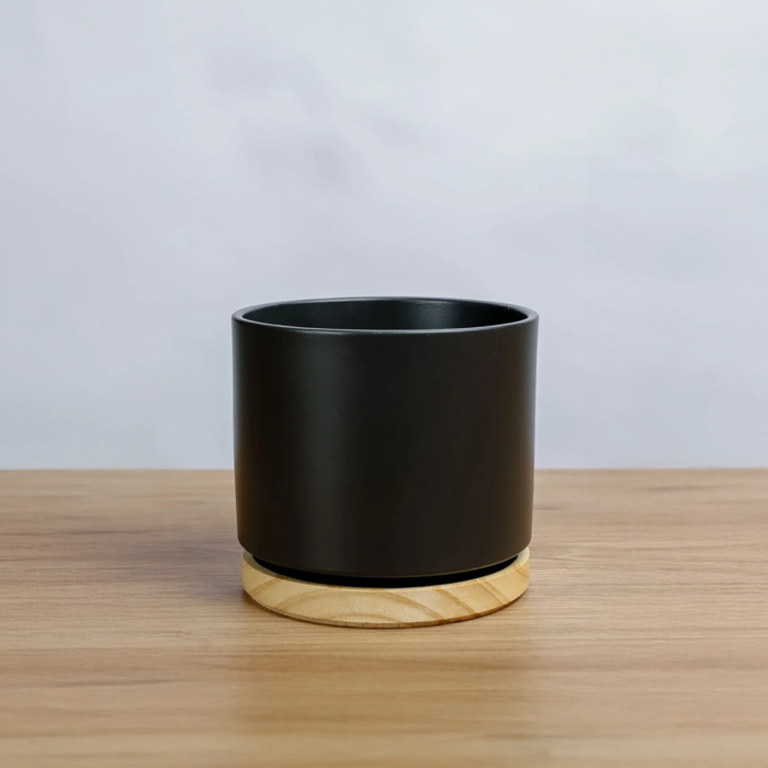 حوض رخام بقاعده خشبيه 14 سم  - اسود