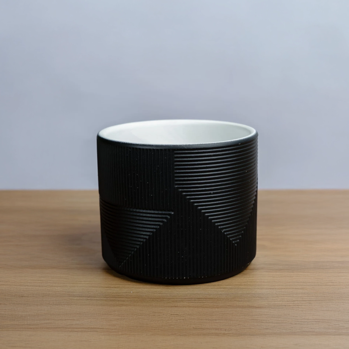 حوض رخامي مخطط بشكل مميز 12 سم  - black