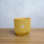 أصيص مخطط دائري اصفر 22 سم