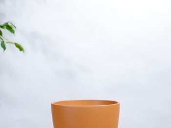 حوض  رخامي للنباتات متععد الالوان 13 سم  - برتقالي