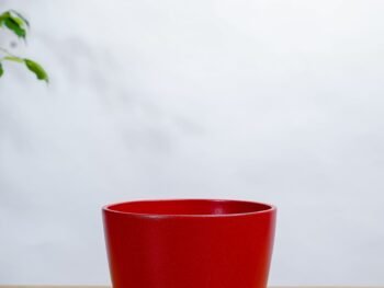 حوض  رخامي للنباتات متععد الالوان 13 سم  - احمر